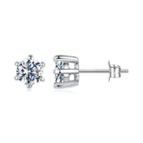 925 Sterling Silver 0.65 Carat Moissanite Earrings for Women