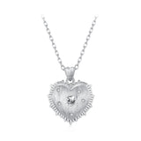 925 Sterling Silver White Gold Plated Necklace with CZ Pendant for Women