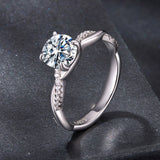 925 Sterling Silver Moissanite 0.65 Carat Ring Size 6 for Women