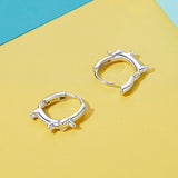 925 Sterling Silver Earrings 14*3mm with 11mm Inner Diameter for Women