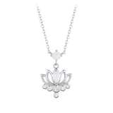 925 Sterling Silver Opal Nanometer Stone Necklace for Women