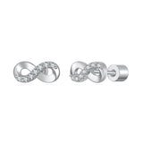 925 Sterling Silver & Moissanite Earrings 0.005ct for Women