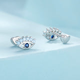 925 Sterling Silver Plated Platinum Opal Earrings for Women
