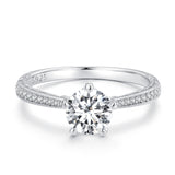 925 Sterling Silver Moissanite 0.8ct Ring Size 6 for Women