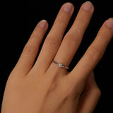 925 Sterling Silver Moissanite White Gold Plated Ring Size 6