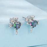 925 Sterling Silver Earrings with Transparent Glass for Women
