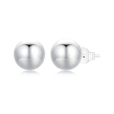 925 Sterling Silver Plated White Gold Earrings - 10mm for Women
