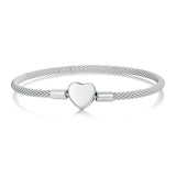 925 Sterling Silver Bracelet 17.0cm Inner Diameter for Women