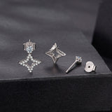 925 Sterling Silver Moissanite 0.1ct Earrings for Women