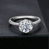 925 Sterling Silver Moissanite Ring 1ct Size 6 White Gold Plated for Women