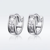 925 Sterling Silver Plated Platinum Pavé Setting CZ Earrings