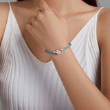 925 Sterling Silver and Leather 17cm Bracelet
