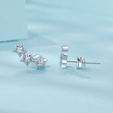 925 Sterling Silver Pavé Setting CZ Earrings for Women