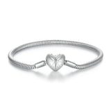925 Sterling Silver + Pavé Setting White Gold Bracelet 17.0cm for Women