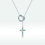 925 Sterling Silver Plated Necklace with Adjustable Length 42.5cm and CZ for Women