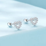 925 Sterling Silver White Gold Plated Earrings with CZ for Women