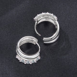 925 Sterling Silver Moissanite 0.06 Carat White Gold Plated Earrings for Women