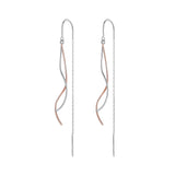 925 Sterling Silver Earrings 56*10mm Plated Platinum Rose Gold for Women