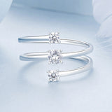 925 Sterling Silver White Gold Plated CZ Ring for Women