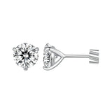925 Sterling Silver Moissanite Earring 0.7cm White Gold Plated for Women