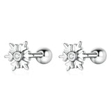 925 Sterling Silver Earrings with Pavé Setting and Oxidized Finish