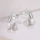 925 Sterling Silver Earrings with Pavé Setting CZ