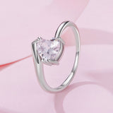 925 Sterling Silver Ring with Pavé Setting CZ, 0.6 cm Width, Style E for Women