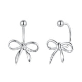 925 Sterling Silver Earrings with White Gold Plating - 1.0*1.3 cm