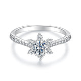 925 Sterling Silver Pavé Moissanite Ring with CZ - Size 6