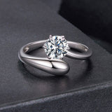 925 Sterling Silver 1 Carat Moissanite Ring for Women