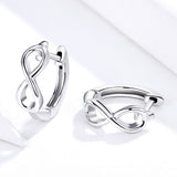 925 Sterling Silver Earrings - 1.2*0.4cm, Platinum Plated for Women