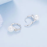 925 Sterling Silver Earrings with Quality Shell Pearl and CZ for Women