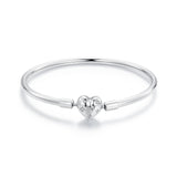 925 Sterling Silver White Gold Plated 17.0cm CZ Bracelet for Women