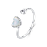 925 Sterling Silver Ring with Pavé Setting and White Shell