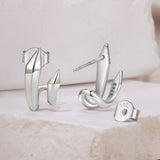 925 Sterling Silver Oxidized Silver Earrings Size 1.3*0.7cm