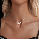 925 Sterling Silver Moissanite & Quality Shell Pearl Adjustable Necklace for Women