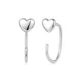 925 Silver White Gold Plated 1.4cm Brass Earrings for Women