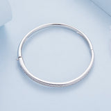 925 Silver & Platinum Pavé Setting CZ Bracelets, Size 17.0 mm for Women
