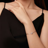 925 Sterling Silver Plated White Gold Moissanite Bracelet 15+6cm for Women