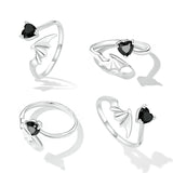 925 Sterling Silver Oxidized Pavé Setting CZ Ring