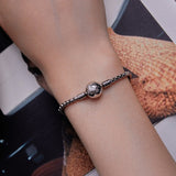 925 Sterling Silver Bracelet 19cm with CZ Stones for Women