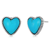 925 Sterling Silver Oxidized Turquoise Earrings for Women