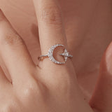 925 Sterling Silver Moissanite 0.25cm White Gold Plated Ring - Size E for Women