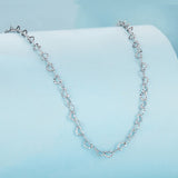 925 Sterling Silver Necklace with Platinum Plating, 395+55mm Length, 3.0mm Width for Women