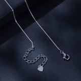 925 Sterling Silver 4mm Moissanite Plated Platinum Necklace for Women