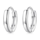 925 Sterling Silver Earrings for Women - Style A, 1.1x0.2cm, Platinum Plated