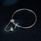 925 Sterling Silver Adjustable Length 17cm Bracelet for Women