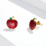 925 Sterling Silver Enamel Plated Gold Earrings