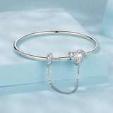 925 Sterling Silver Bracelet with Pavé Setting CZ, Size 17.0 for Women