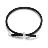 925 Sterling Silver and White Gold Plated Rope Bracelet for Men